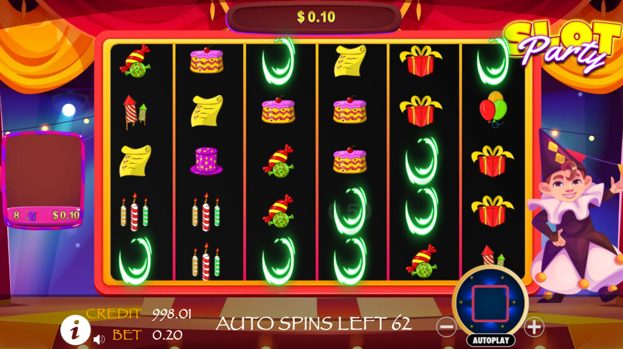 Abstract cosmic swirls for a game called 'Party Slot'.